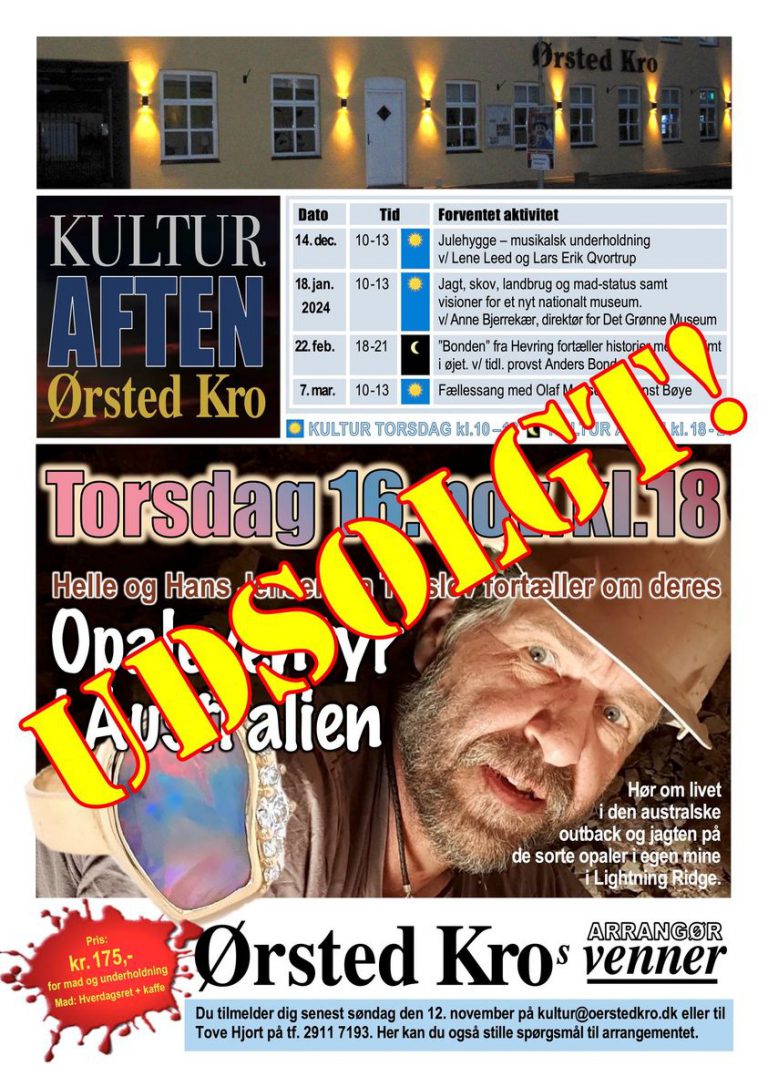 Aften kulturtorsdag m/ Helle og Hans Jensen – UDSOLGT