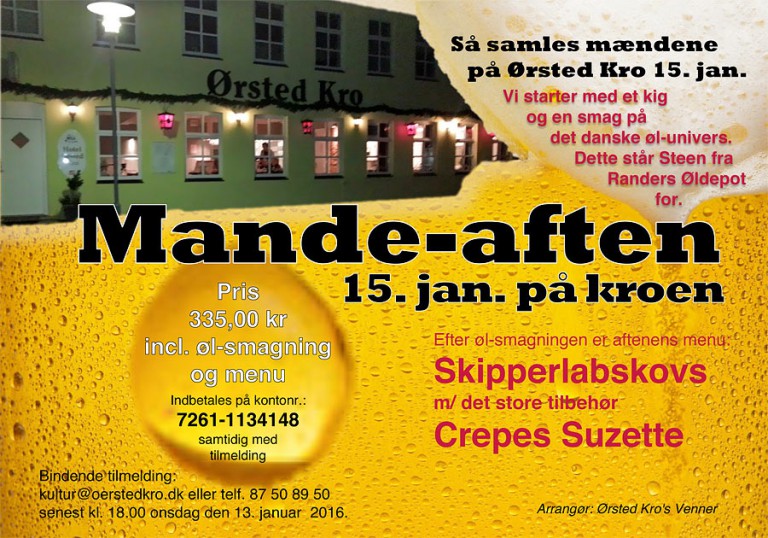 Mande-aften på kroen fredag den 15. januar
