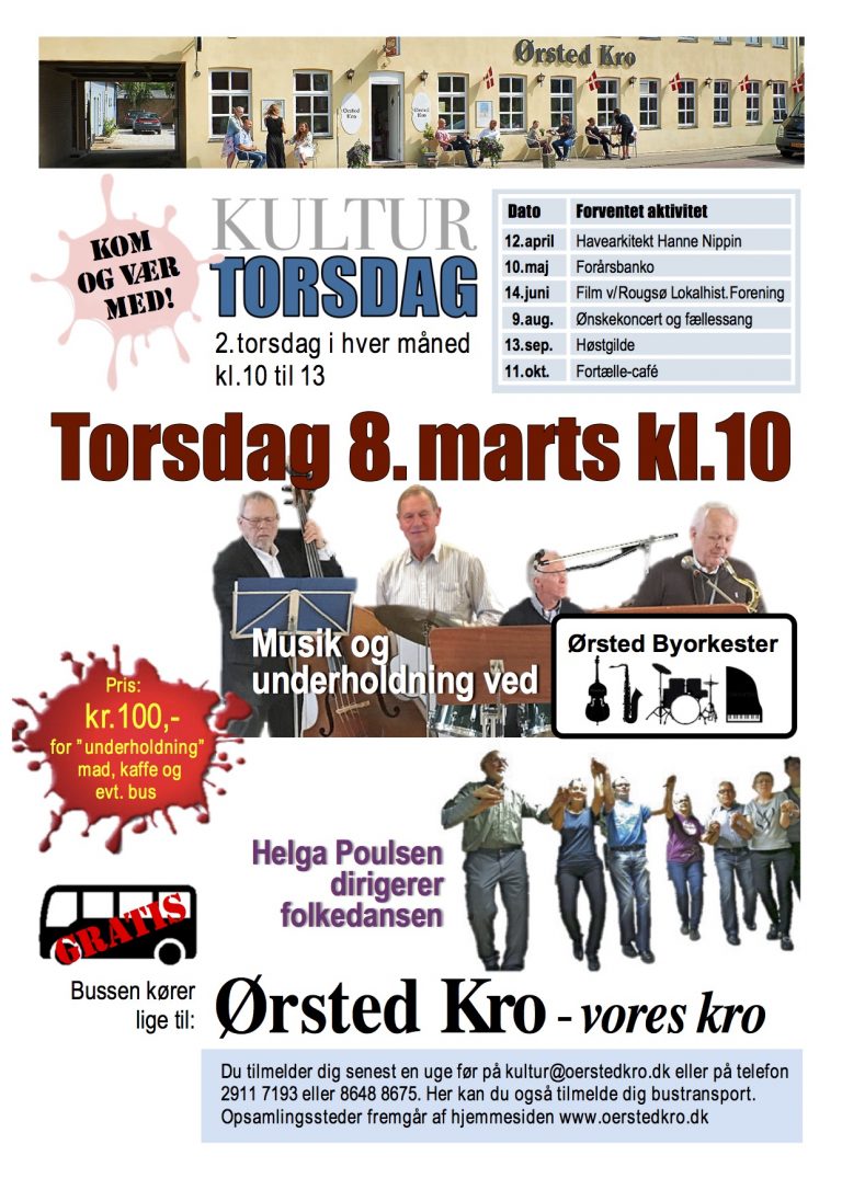 Kulturtorsdag den 8. marts med Ørsted Byorkester og dans